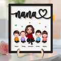 Grandma Grandkids Sitting Happy Face Personalized 2-layer Wooden Plaque