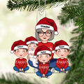 Grandma & Grandkids Sitting Lap Cute Kid Gift For Grandma Grandson Granddaughter Personalized Acrylic Ornament